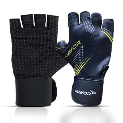 Mayor Lycra Ghost Weightlifting Gym Gloves For Men And Women, Workout Gloves With Non-Slip Padding With Wrist Support Accessories, Perfect For Fitness, Exercise & Training (Black/Yellow),One Size