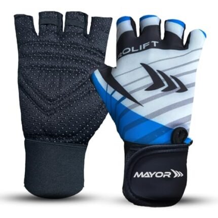 Mayor Prolift Gym Gloves (Free Size) with Wrist Support Gym & Fitness Gloves (Black/White)