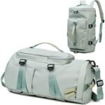 Param Creation Gym Bag Sports Travel Duffel Bags with Shoe Compartment & Dry Wet Separated Storage Pocket, Waterproof Fitness Workout Tote Yoga Handbag for Men and Women (Pista Green)