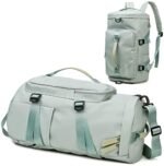 Param Creation Gym Bag Sports Travel Duffel Bags with Shoe Compartment & Dry Wet Separated Storage Pocket, Waterproof Fitness Workout Tote Yoga Handbag for Men and Women (Pista Green)