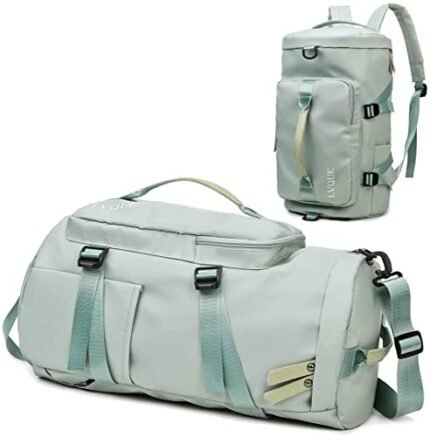 Param Creation Gym Bag Sports Travel Duffel Bags with Shoe Compartment & Dry Wet Separated Storage Pocket, Waterproof Fitness Workout Tote Yoga Handbag for Men and Women (Pista Green)