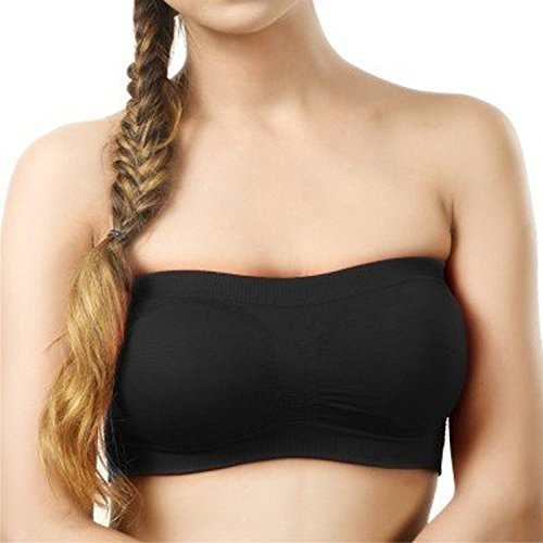 SPIRO Women's/Girl's Nylon Spandex Non-Padded & Non Wired Seamless Tube Bra for Running, Athletics, Excercise, Gym (Suitable Upto 32)