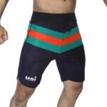 USI UNIVERSAL Shorts for Men, 411PL Legend Physique Board Short, Fitness Sportswear, Polyester Elastane Construction, Hook Loop Fly (Medium, Black)