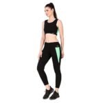Vector X OSB-315 Women's Sportswear Set |Sports Bra + High Waist Leggings - Flexible fit for Yoga, Gym & Fitness, Running, Zumba, Pilates, Home, Sweat-Wicking, Lightweight, Breathable (Black)