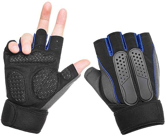 serveuttam Leosportz Gym Gloves Fitness Gloves Silicone Antislip Breathable Weight Lifting Sports Training Gloves Lengthened Bandage Dumbbell